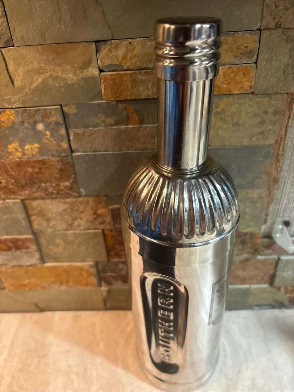 Southern Comfort Metal Cocktail Bottle Shaped Shaker  M.W. Heron's Vintage